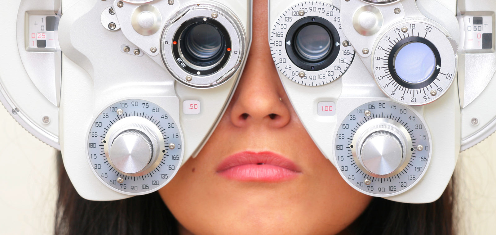 Woman sight testing